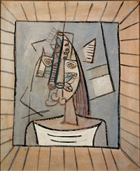 Portrait au cadre rayé,1940